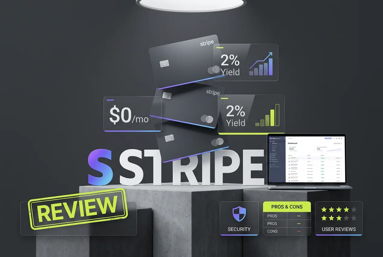Fintech pricing infographic showing corporate cards and yield metrics for Ramp business accounts.