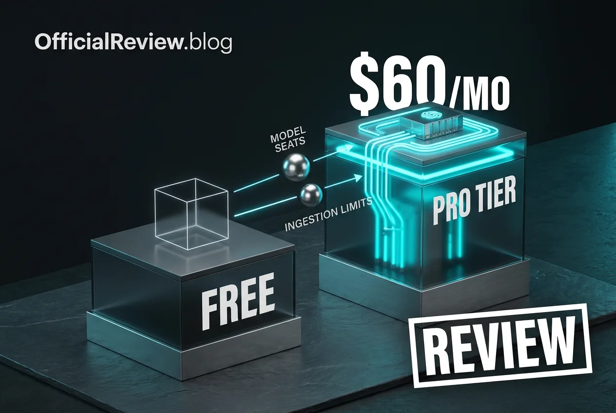 3D infographic comparing CoreWeave Forge Free and Pro tier pricing and compute allocations.
