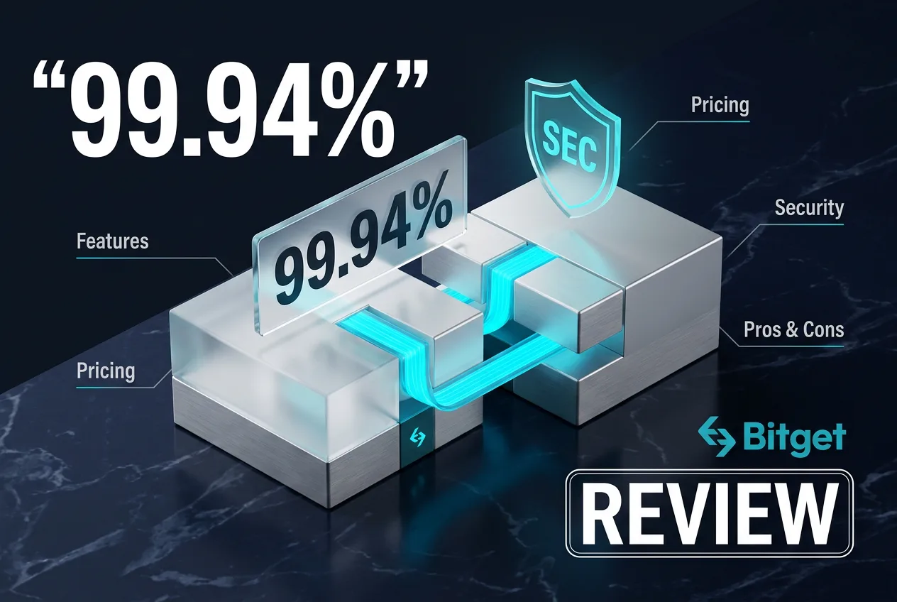 3D infographic showing interlocking blocks with a 99.94 percent acquisition metric and SEC compliance shield.