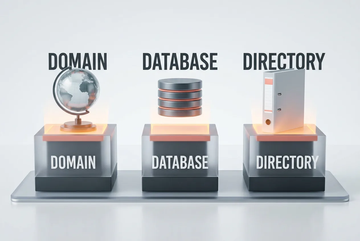 Infographic showing three audit stages for Flirtella verification with domain and database checks.