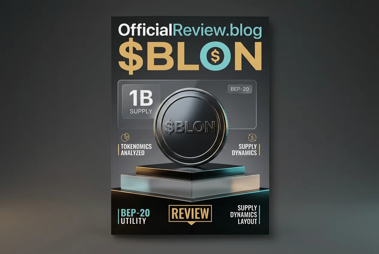 3D render of the BLONEX token showing total supply and BEP-20 standard specifications