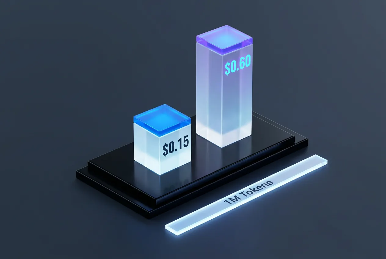 3D comparison chart showing MiniMax M3.1 Flash API pricing per million tokens.